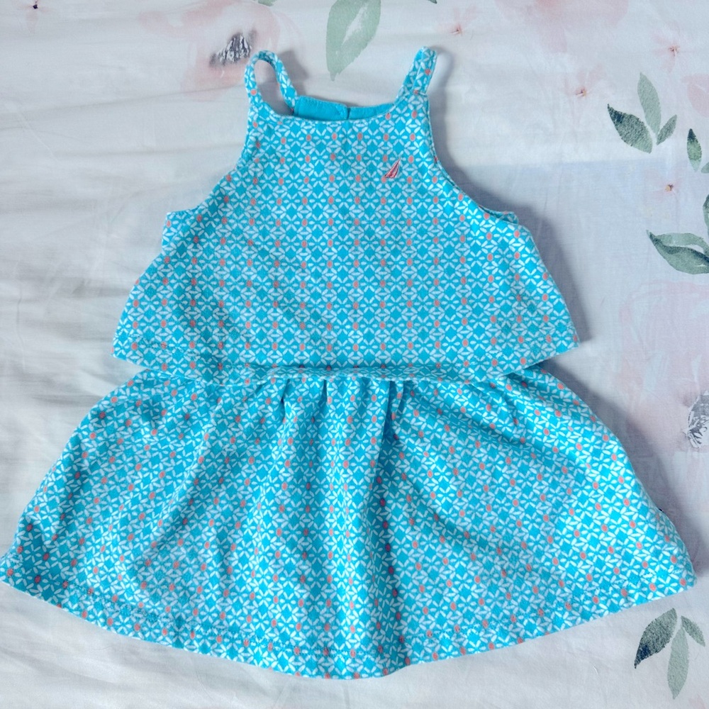 EUC Nautica teal baby dress size 12 months